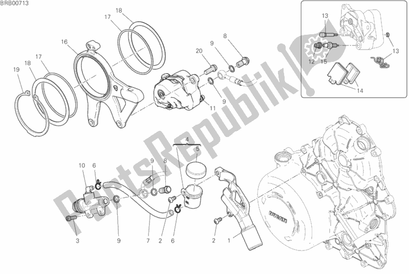 Todas las partes para Sistema De Freno Trasero de Ducati Streetfighter V4 S USA 1103 2020